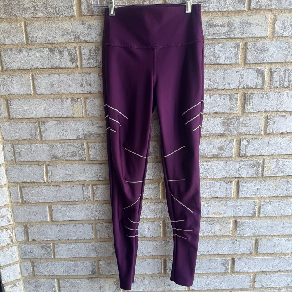 ALO High-Waist Plum Purple Sequence Leggings Women's Size S - Picture 1 of 6